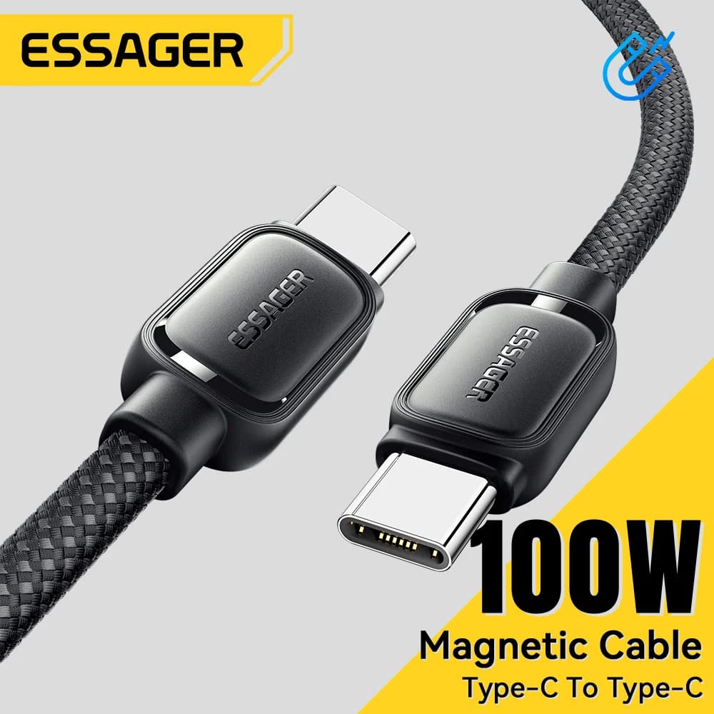 100W Magnetic Anti-Winding USB-C Charging Cable