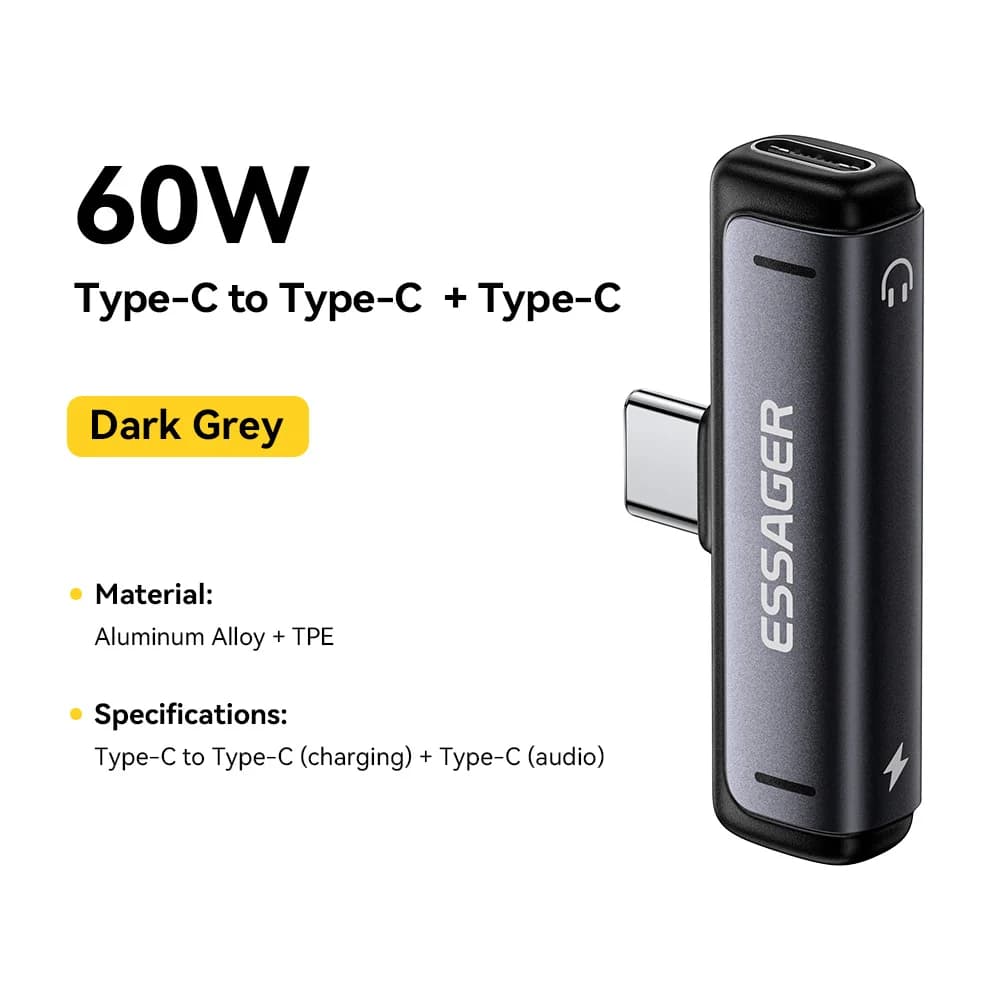 USB-C to 3.5mm Audio and Charging Adapter