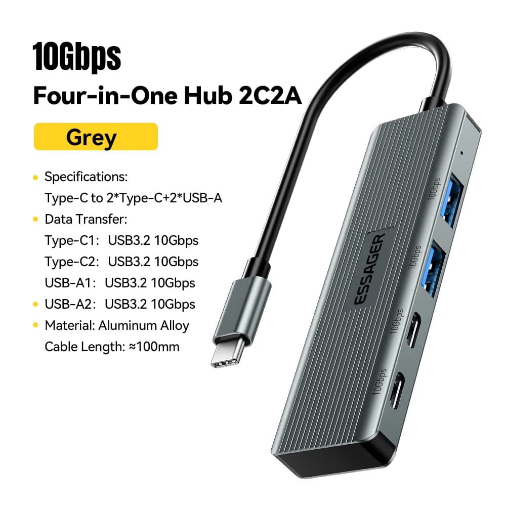 4-in-1 USB-C to USB 3.2 Hub Adapter