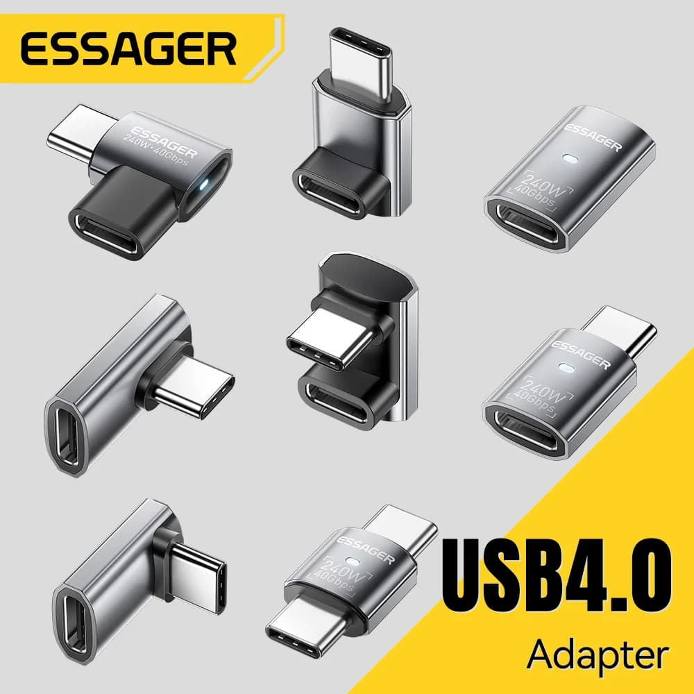 USB4.0 240W 90-Degree OTG Data Adapter 8K