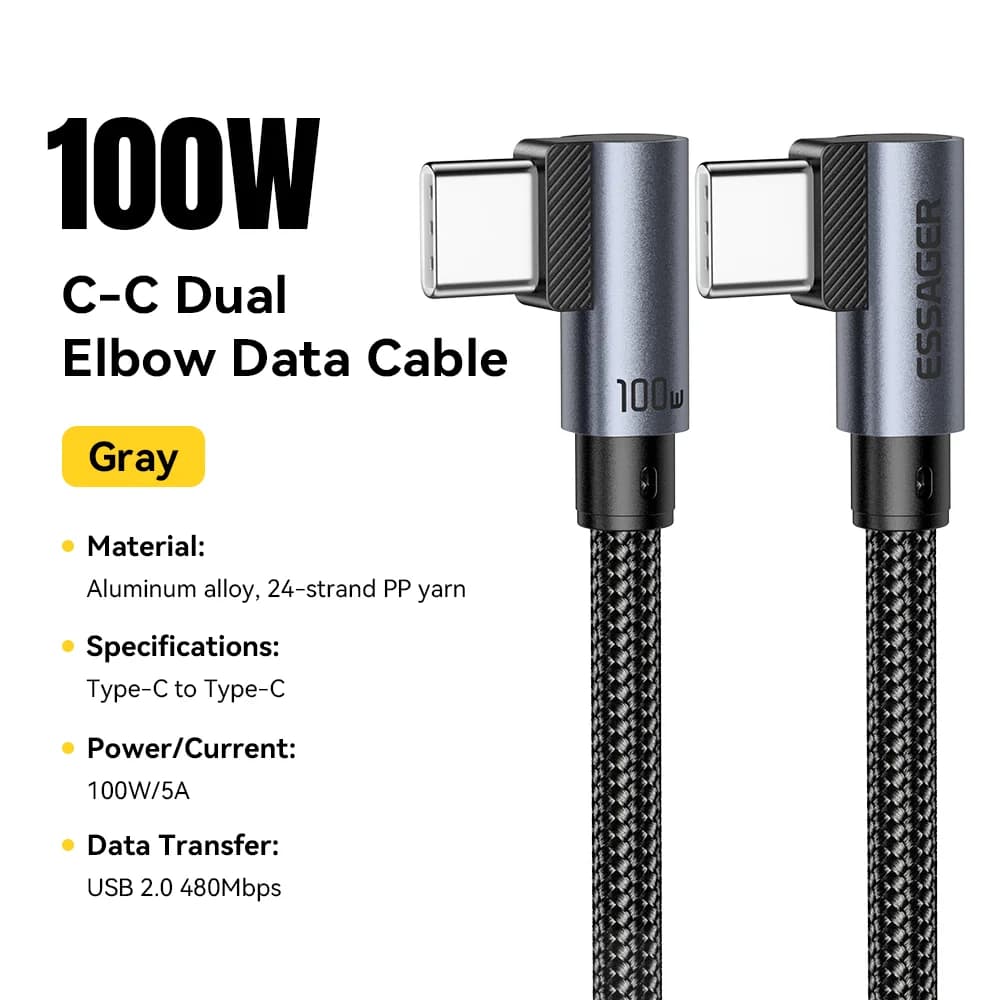 Elbow 100W USB-C to USB-C Fast Charging Cable