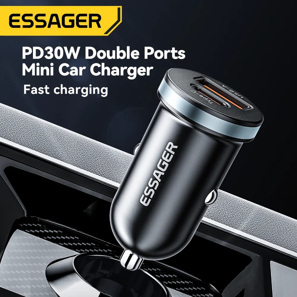30W USB-C Car Charger with Quick Charge 3.0