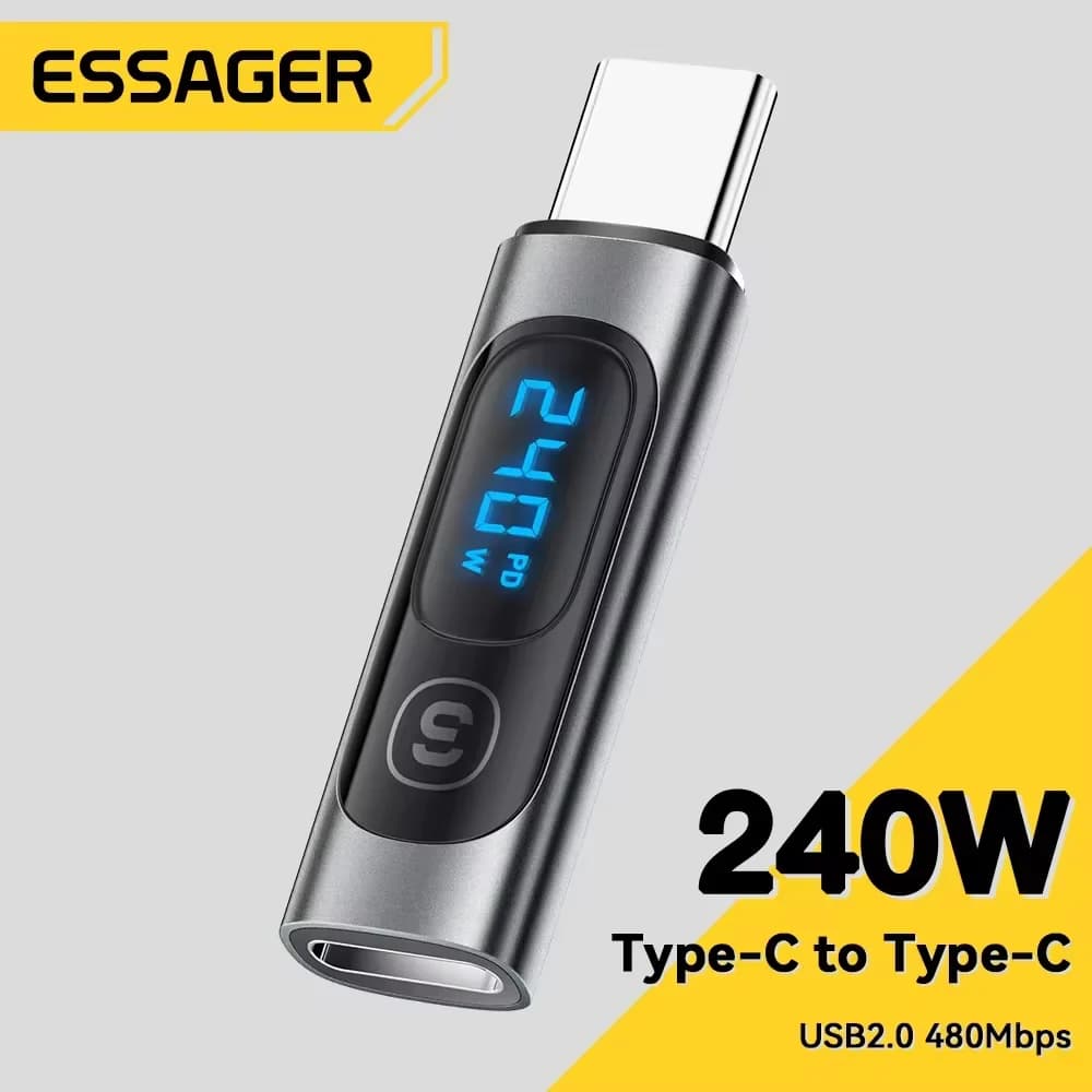 USB-C to USB-C OTG Adapter with Digital Display