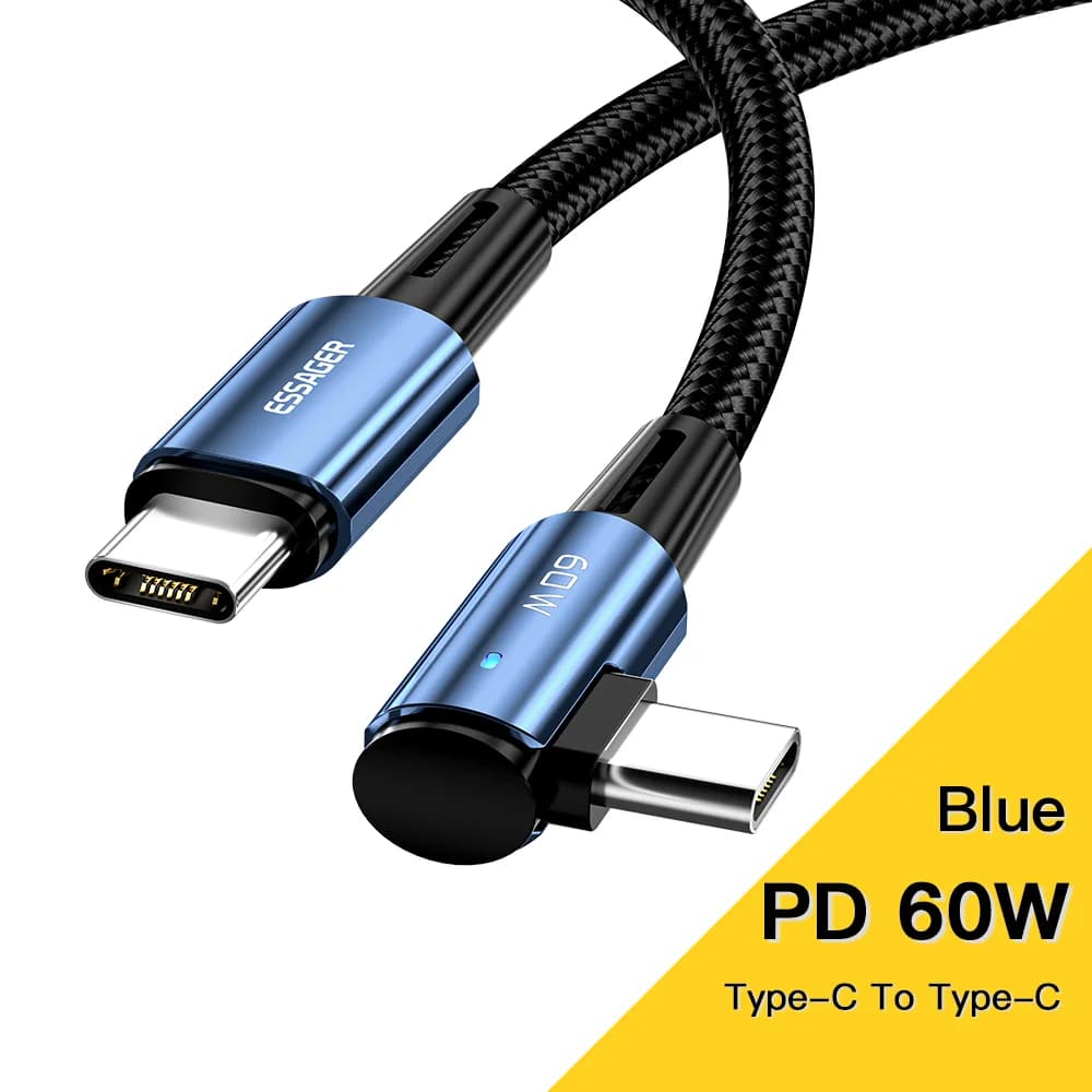 100W 90-Degree USB-C to USB-C Fast Charging Cable