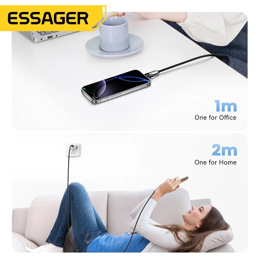 2-in-1 65W PD Fast Charging Cable Type-C/USB-A to Micro