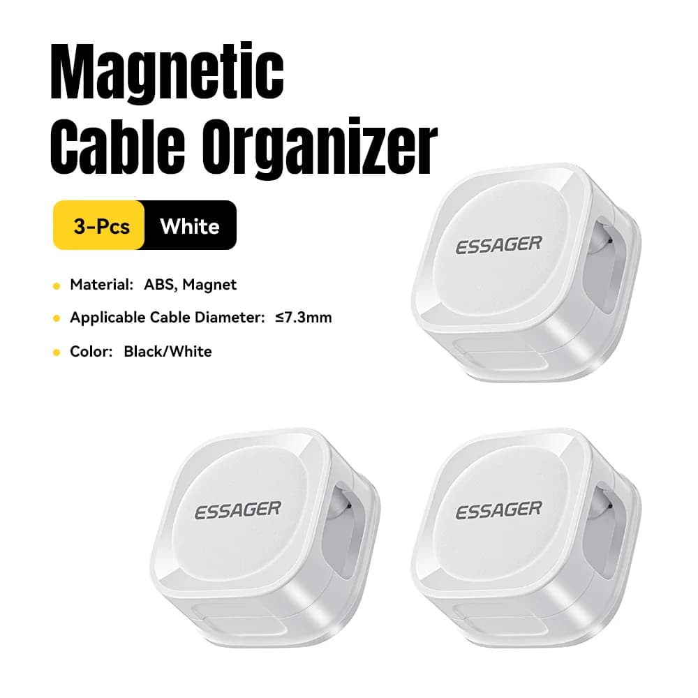 Magnetic Adjustable Cable Clips for Desk Organization