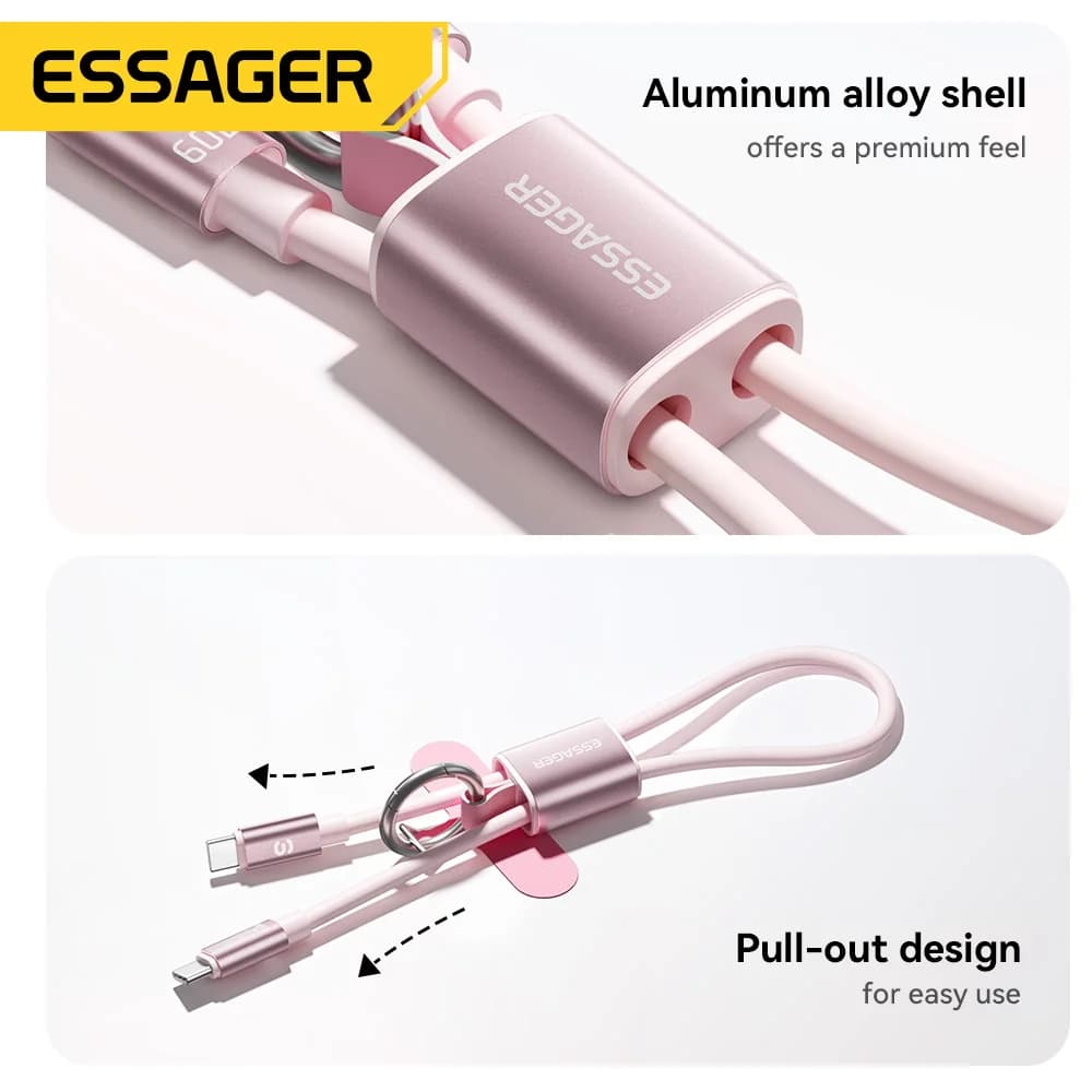 60W Short USB-C to USB-C Lanyard Cable