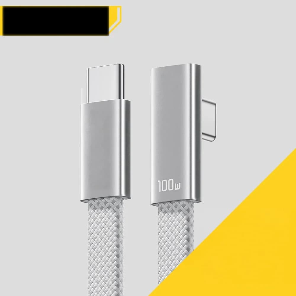 100W Elbowed USB-C Fast Charging Cable