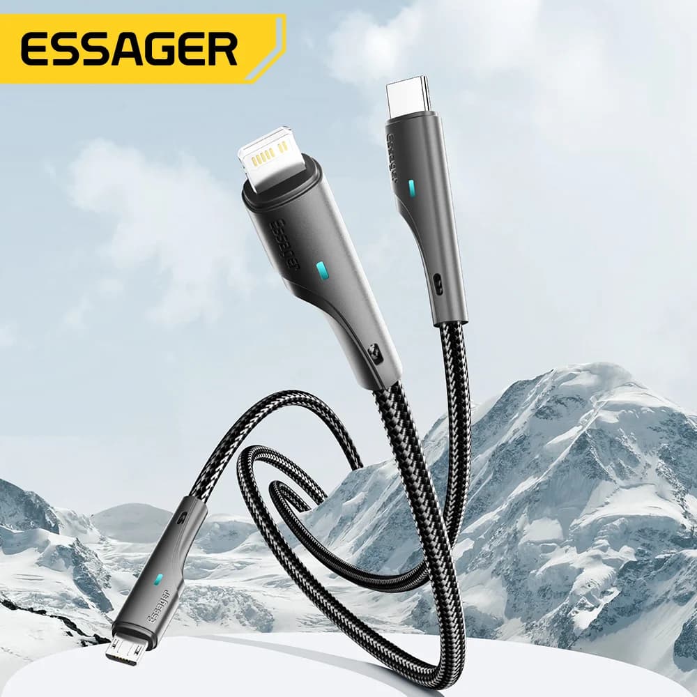 3-in-1 Multi Charging Cable USB-C Micro USB Lightning