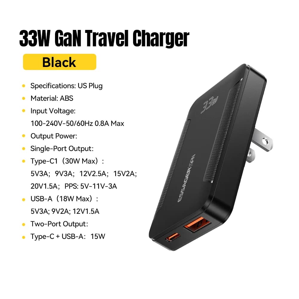 Ultra Thin 65W GaN Travel Charger with PD 3.0