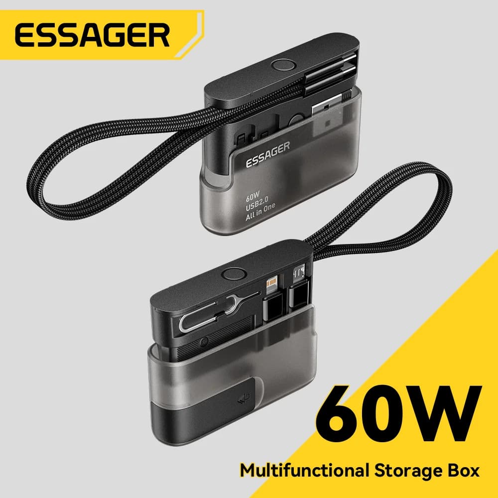 60W USB-C Data Cable Set with Travel Storage Box