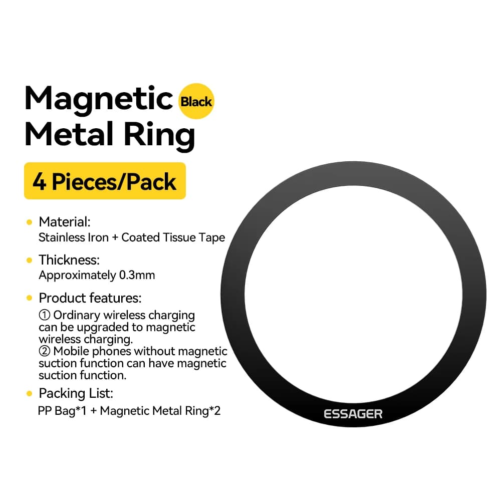 Universal Magnetic Metal Ring for Wireless Charging