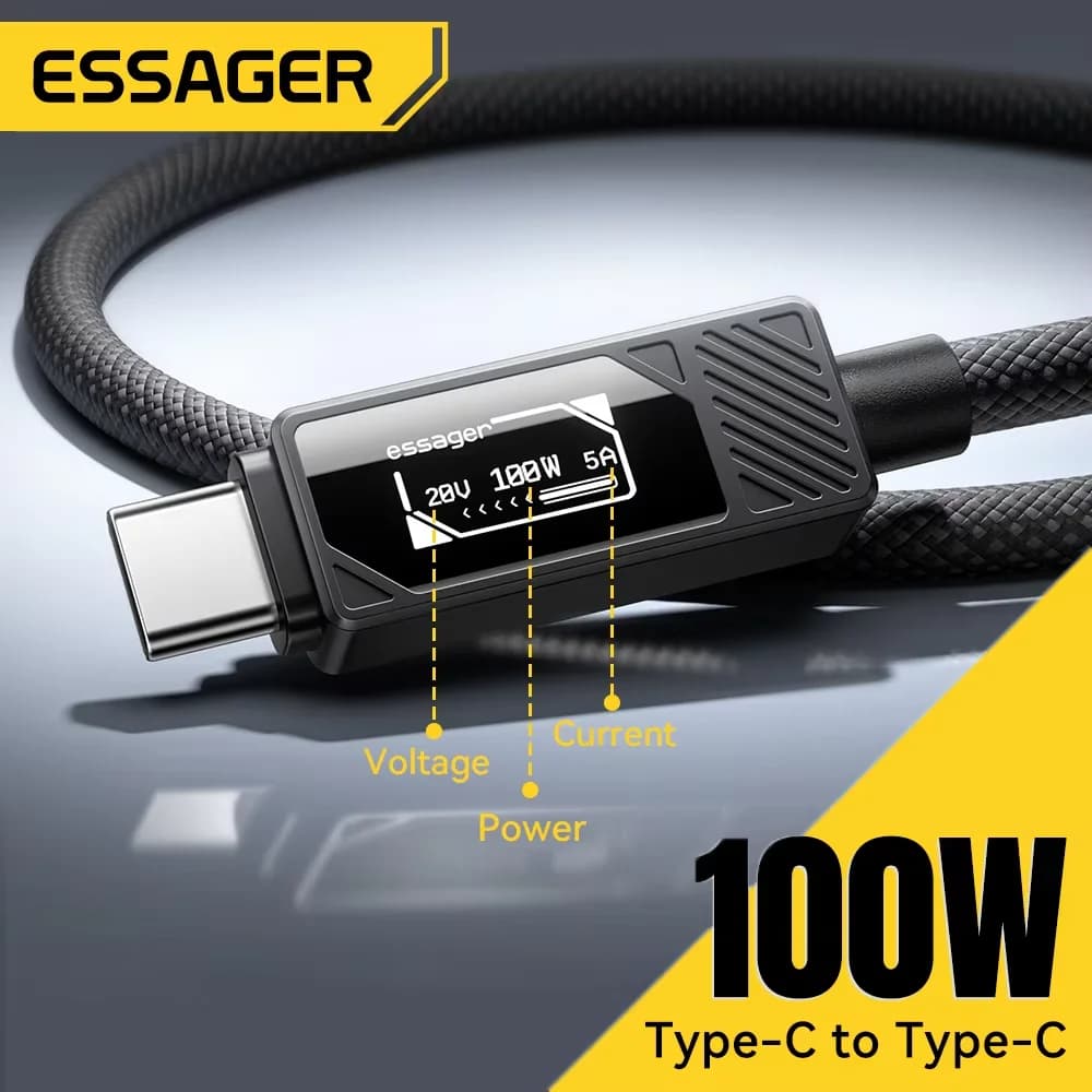 100W USB-C Cable with Digital Display PD Charging