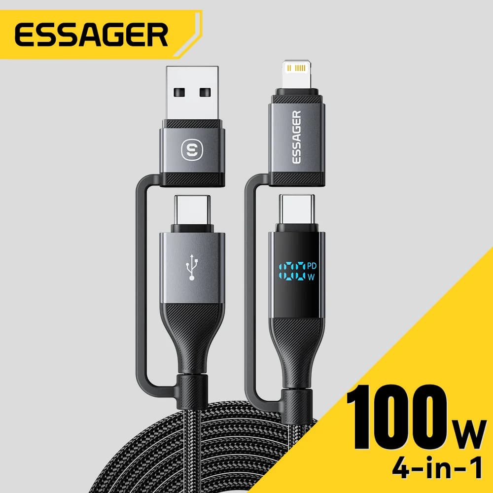 4-in-1 Digital Display USB-C Cable, 100W PD