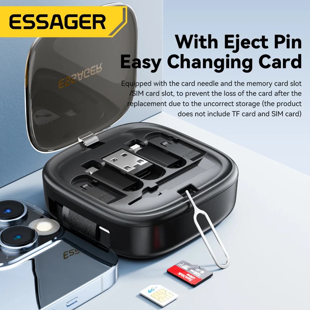 60W Multi-Functional USB-C Cable Set with Pin Storage