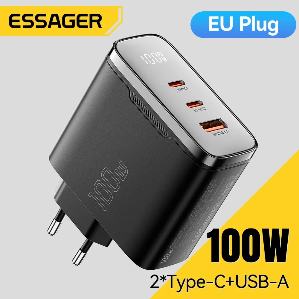 100W GaN USB-C Charger with Digital Display