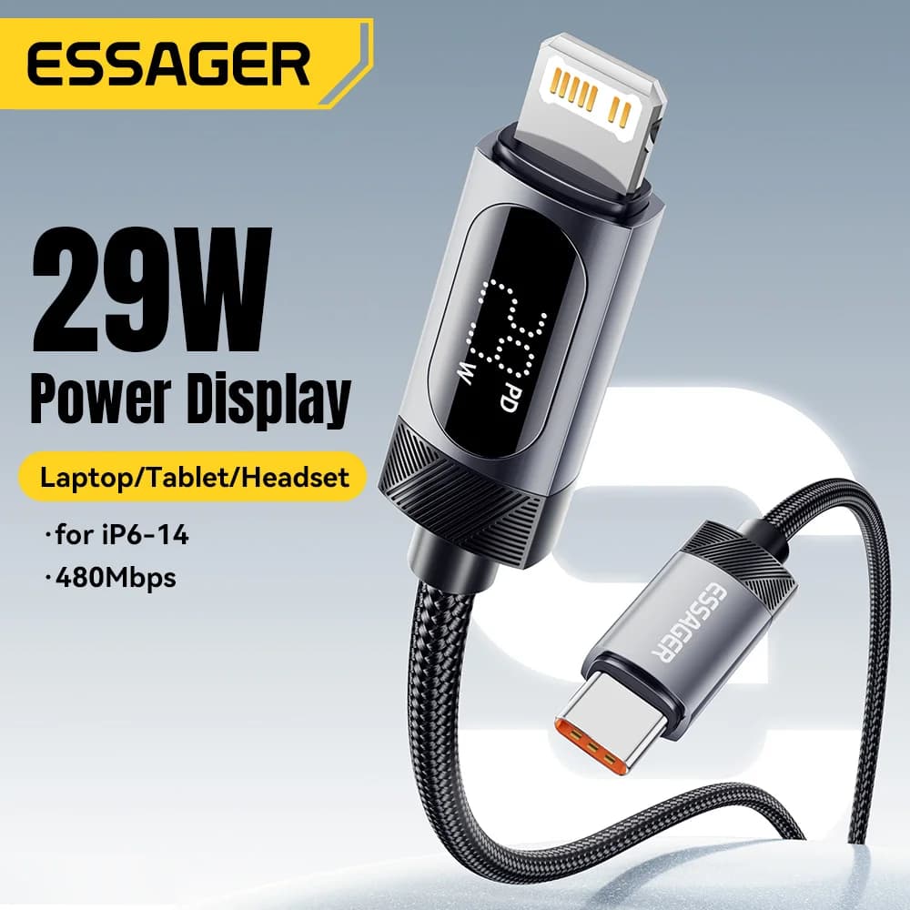 Digital Display USB-C to Lightning Cable, 29W PD