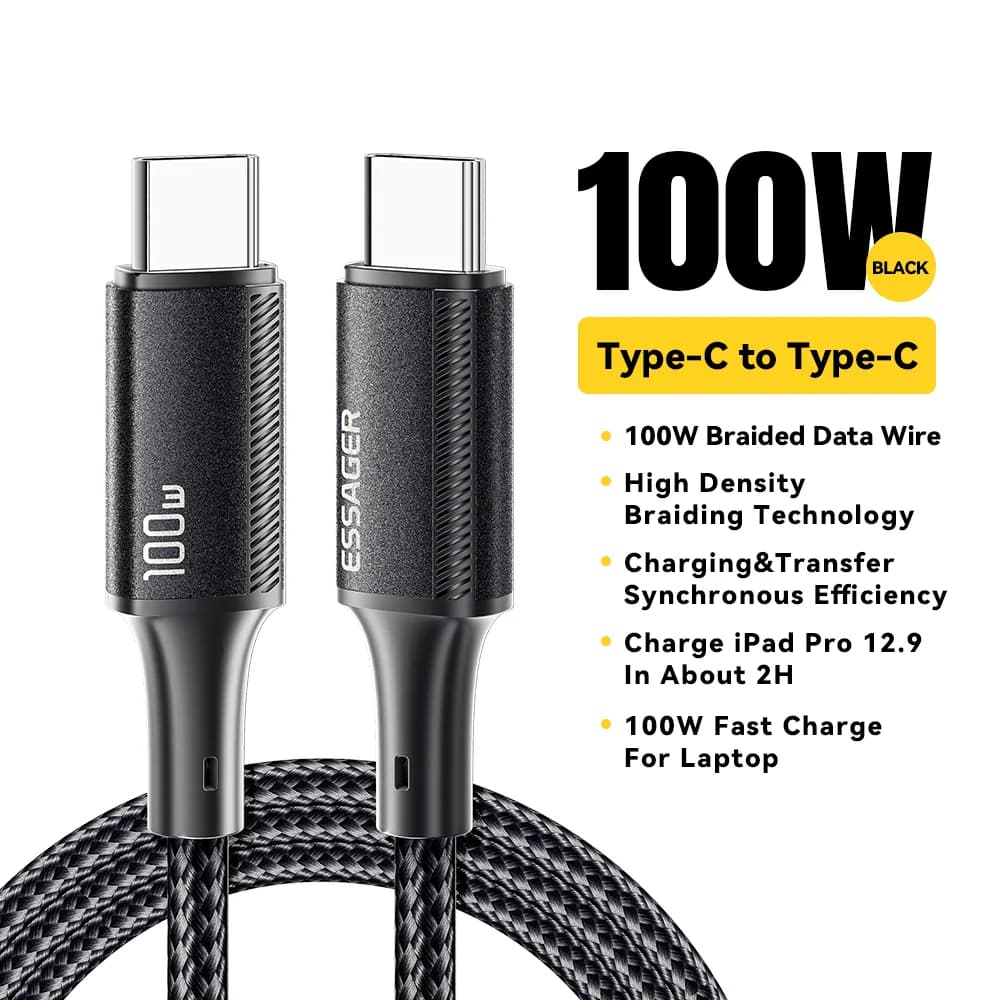 100W PD Fast Charging USB-C to USB-C Cable