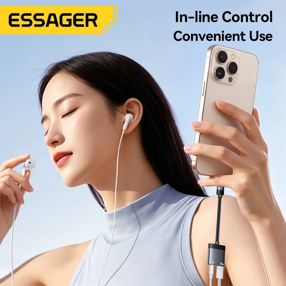 2-in-1 USB-C Audio and 60W PD Charging Splitter