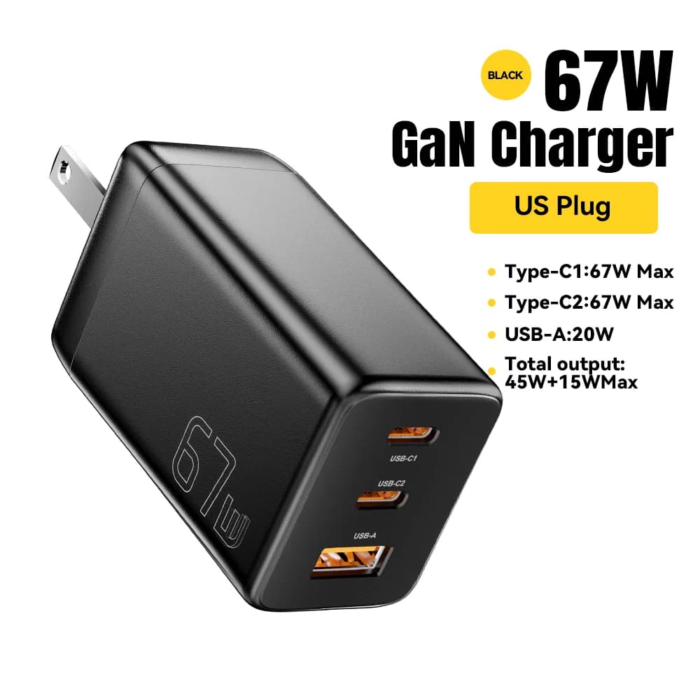 67W GaN USB Type-C Fast Charger with PPS Support