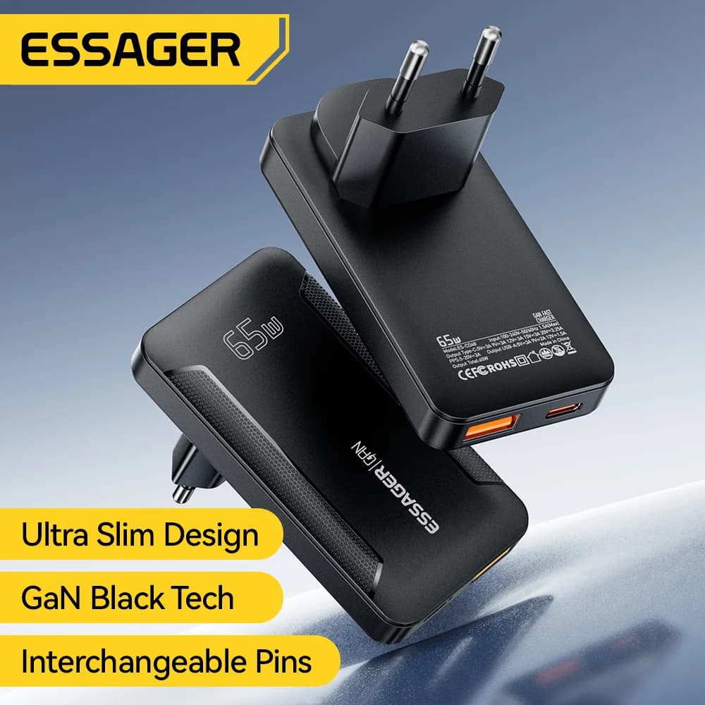 Ultra Thin 65W GaN Travel Charger with PD 3.0