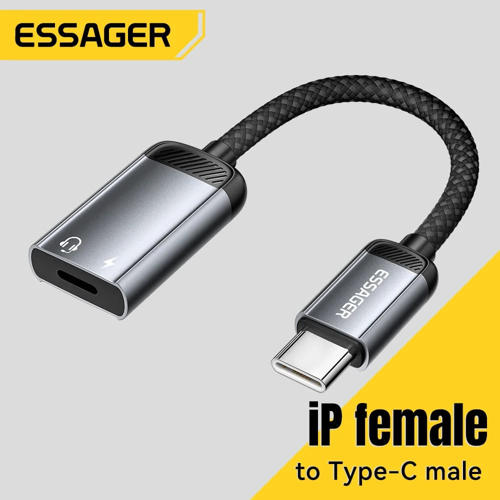 USB-C Female to Lightning Male OTG Audio Adapter