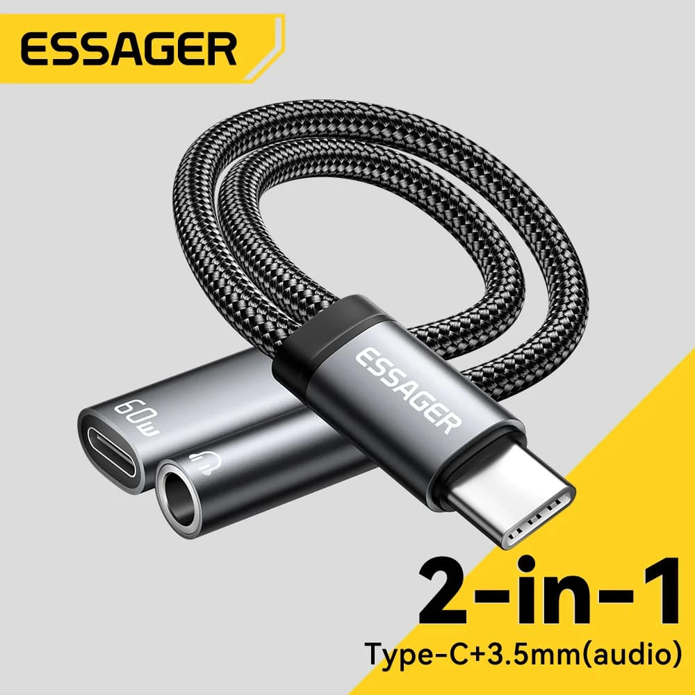USB-C to 3.5mm AUX and Charging Adapter