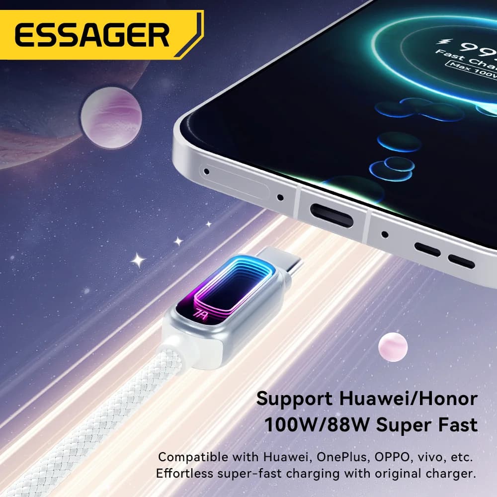 7A 100W PD Fast Charging USB-C Cable