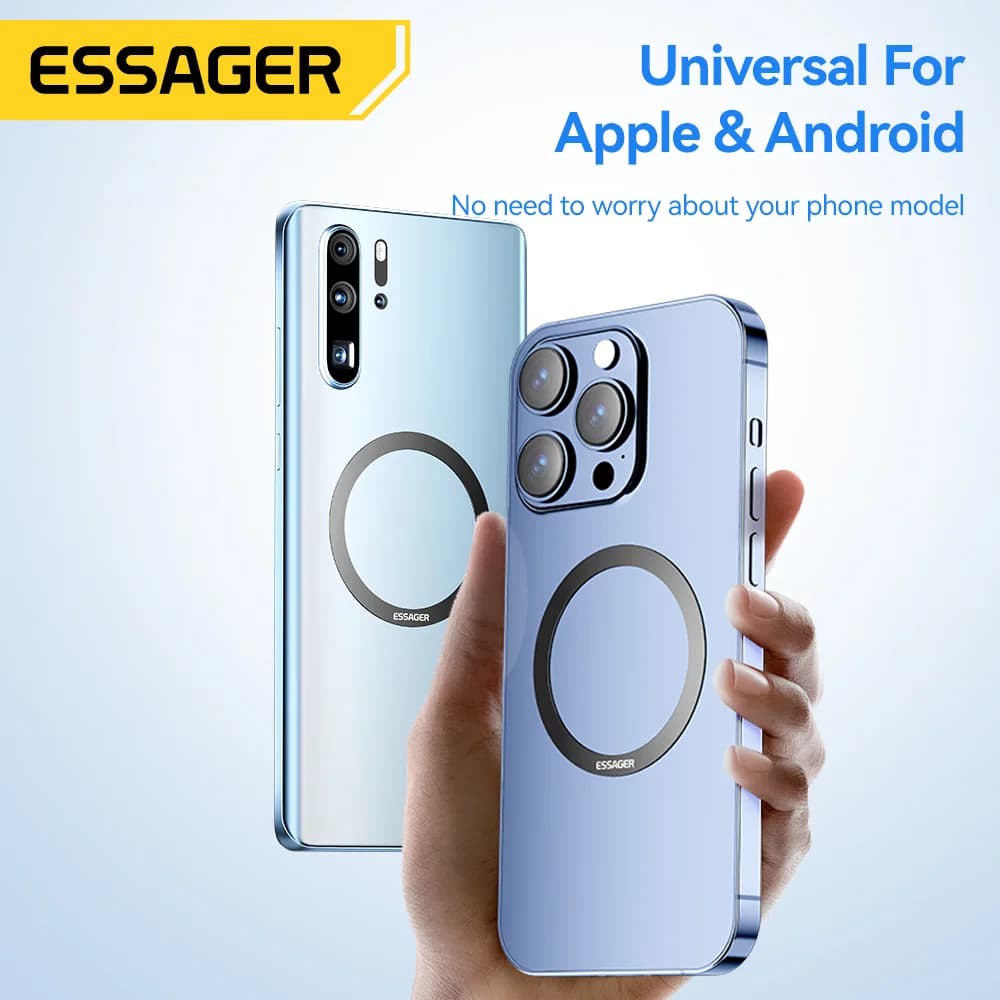 Universal Magnetic Metal Ring for Wireless Charging