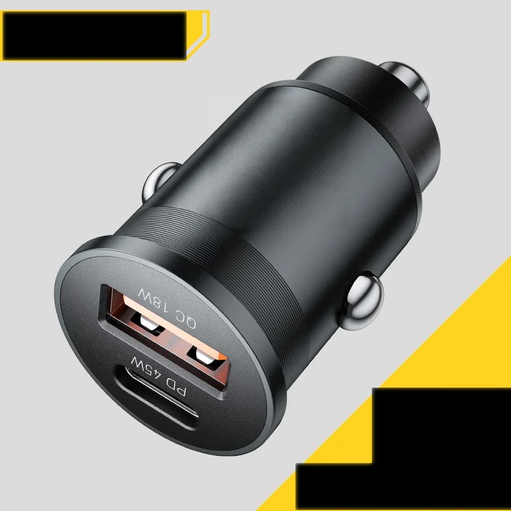 45W Mini USB-C Car Charger, QC 3.0