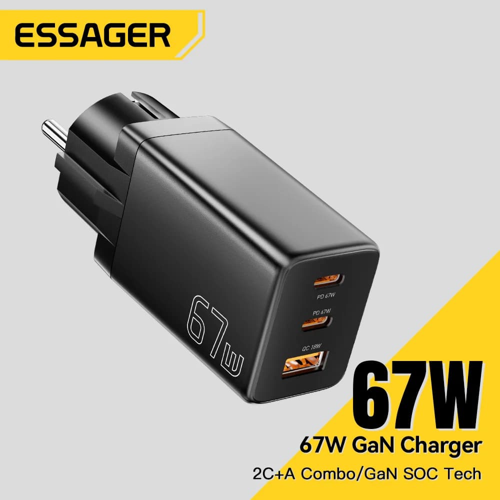 GaN USB Type-C Charger with EU/KR Plug Options