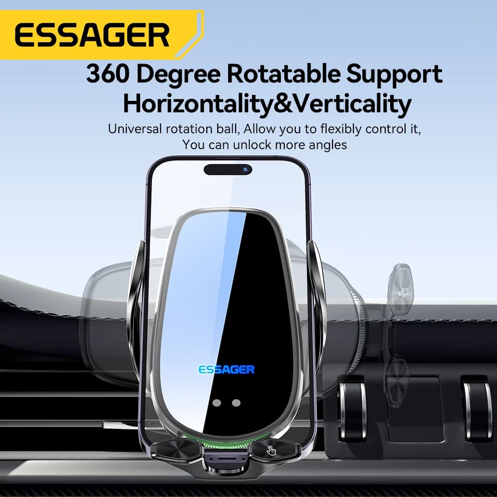 Qi 15W Wireless Charger Air Vent Car Mount