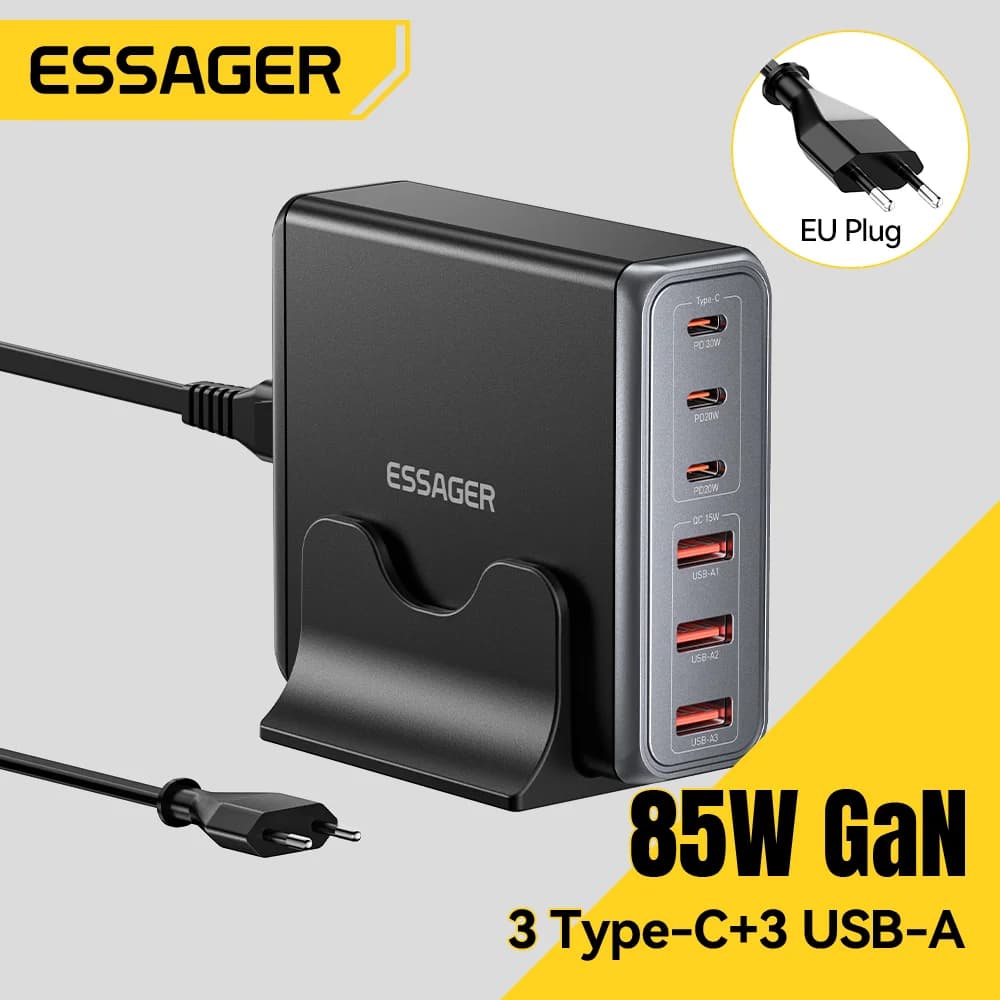85W 6-Port GaN USB-C Desktop Charging Station