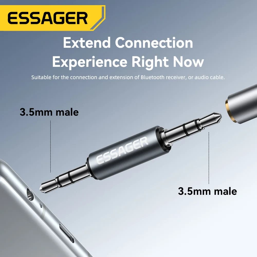 3.5mm Male to Male Stereo Audio Jack Adapter