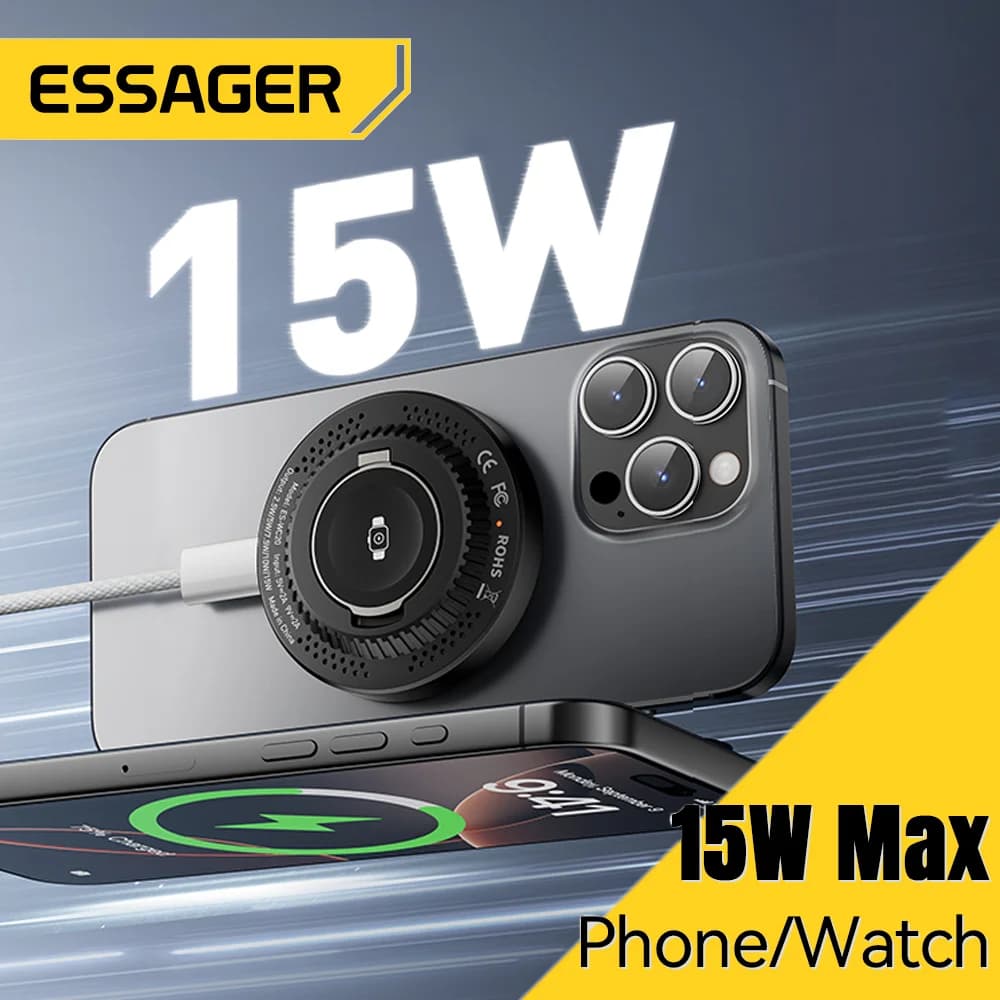 2-in-1 15W Magnetic Wireless Charger with Stand