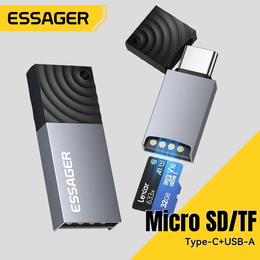 2-in-1 USB-C and USB 2.0 Card Reader