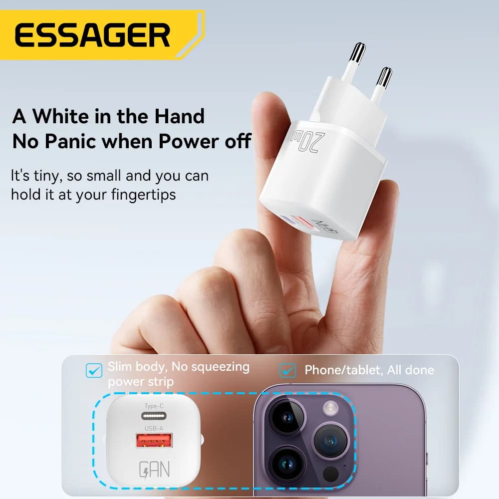 20W GaN USB-C PD Fast Wall Charger