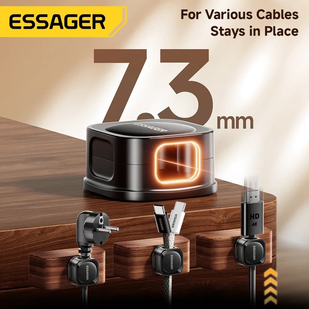 Magnetic Adjustable Cable Clips for Desk Organization