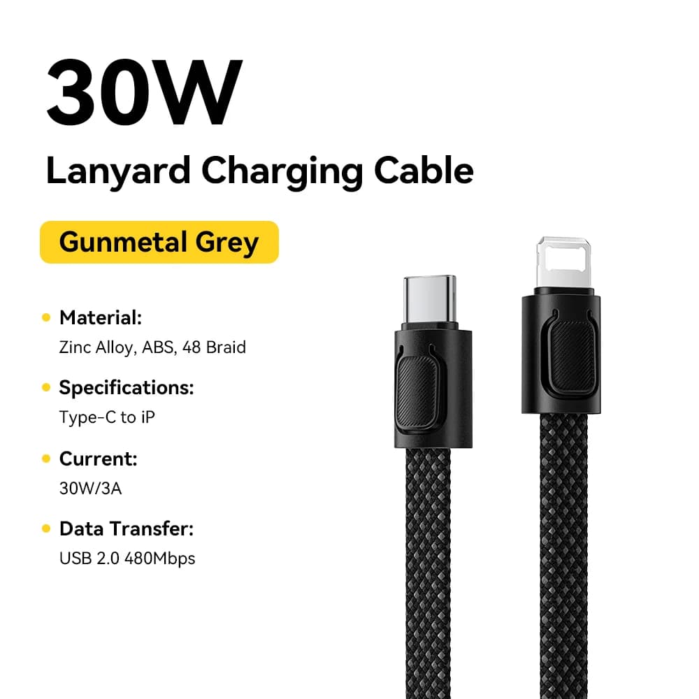 60W USB-C to Lightning Fast Charging Lanyard Cable