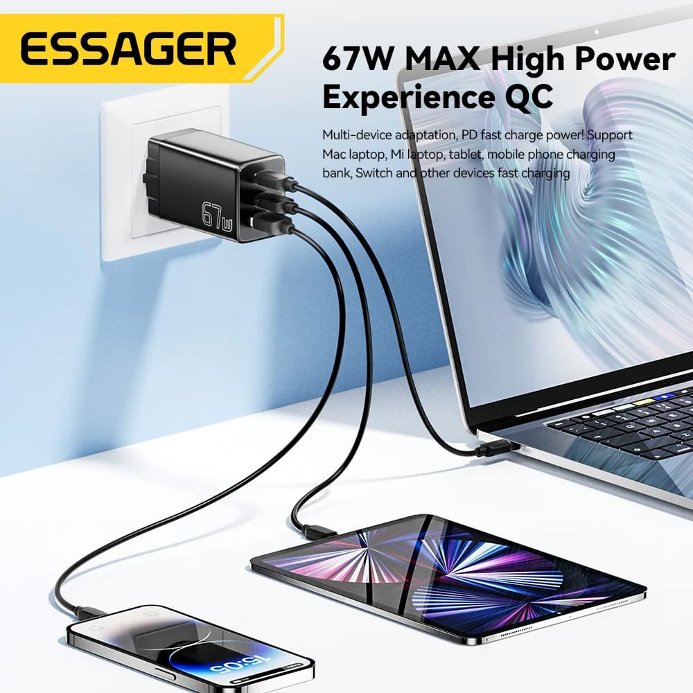 GaN USB Type-C Charger with EU/KR Plug Options